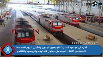 قفزة في مواعيد قطارات الوجهين البحري والقبلي اليوم الجمعة 1 أغسطس 2025.. تعرف على جداول المكيفة والروسية والتالجو